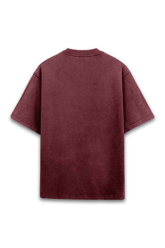 Acid Wash Maroon Oversized T-shirt