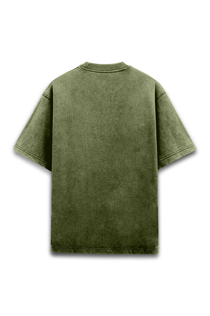 Acid Wash Olive Green Oversized T-shirt