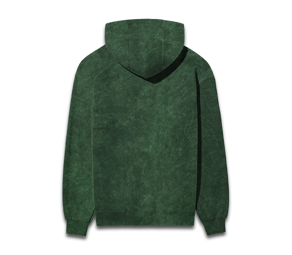 Acid Wash Dark Green Hoodie