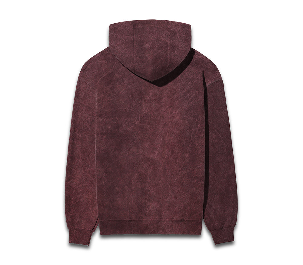 Acid Wash Maroon Hoodie